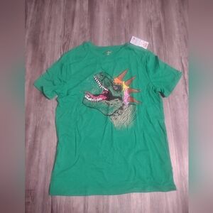 Nwt cat & Jack XL -14 green dinosaur tshirt